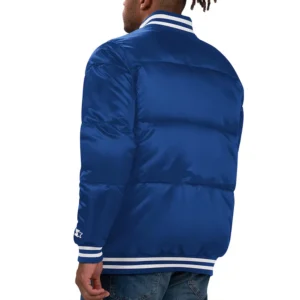Alternative view of Buffalo Bills Bubble Puffer Crest Blue Satin Jacket