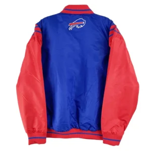 Alternative view of Buffalo Bills Button Up Blue-Red Satin Jacket