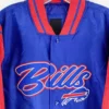 Buffalo Bills Button Up Blue-Red Satin Jacket - Image 4