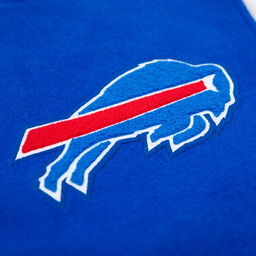 Buffalo Bills Classic Blue-White Wool & Leather Jacket - Image 6