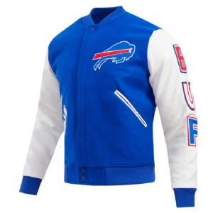 buffalo bills classic blue & white varsity jacket