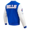 buffalo bills classic blue & white wool & leather jacket