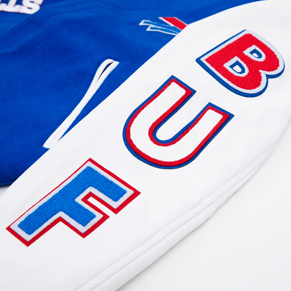 Buffalo Bills Classic Blue-White Wool & Leather Jacket - Image 9