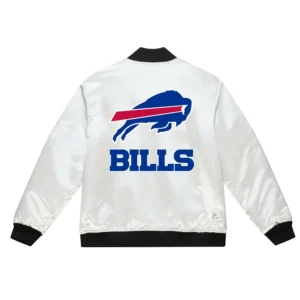 Alternative view of Buffalo Bills Classic White Satin Varsity Jacket