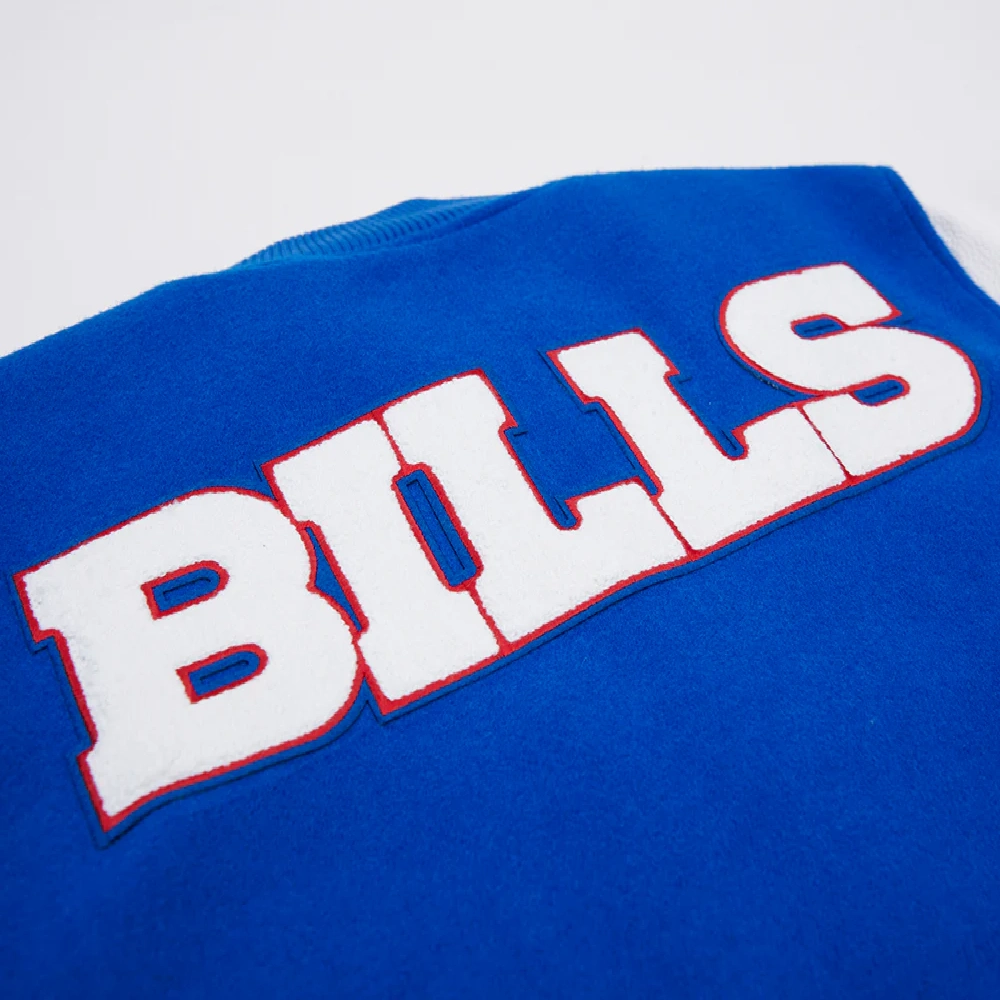 Buffalo Bills Classic Blue-White Wool & Leather Jacket - Image 5