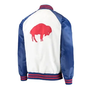 Alternative view of Buffalo Bills Clean Up Throwback White/Royal Satin Jacket