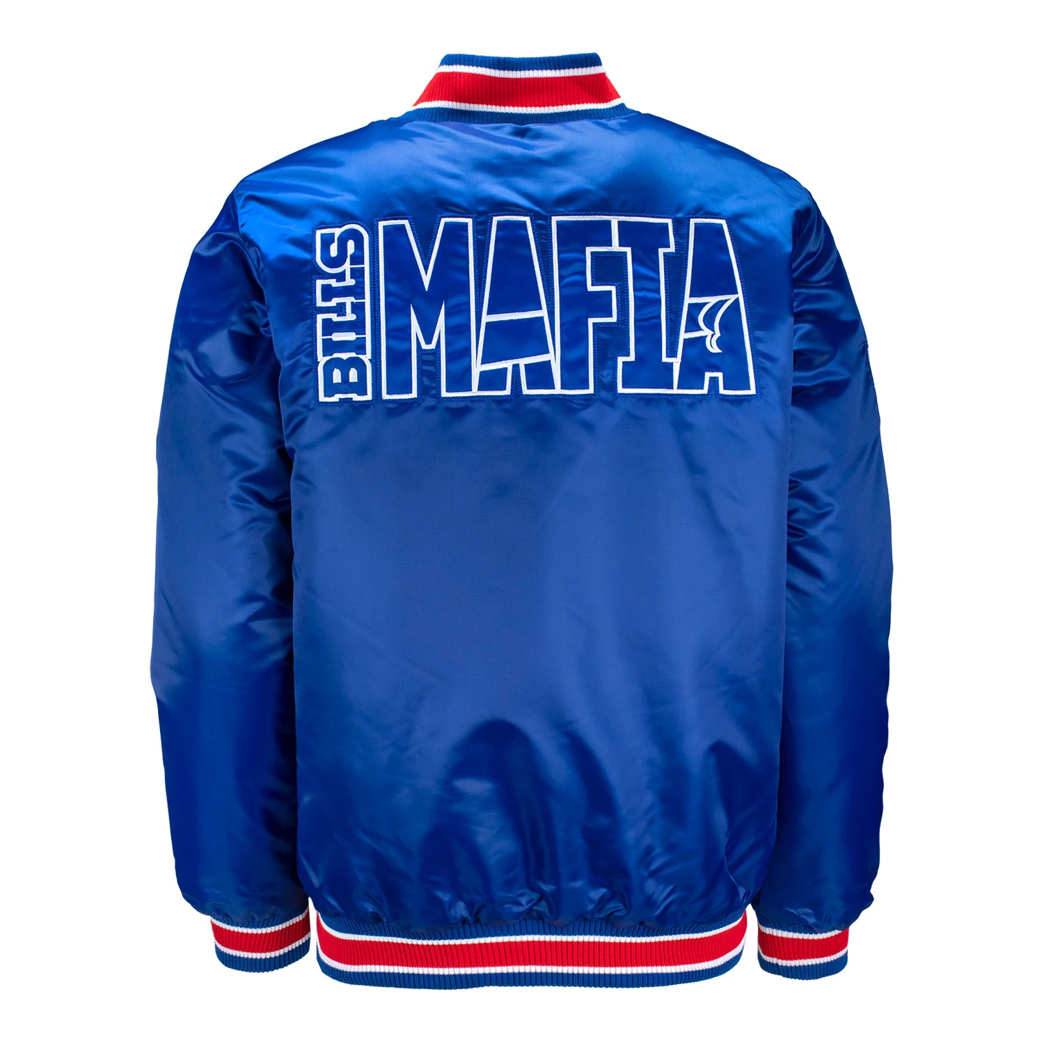Buffalo Bills Closer Logo Blue Satin Varsity Jacket - Image 2