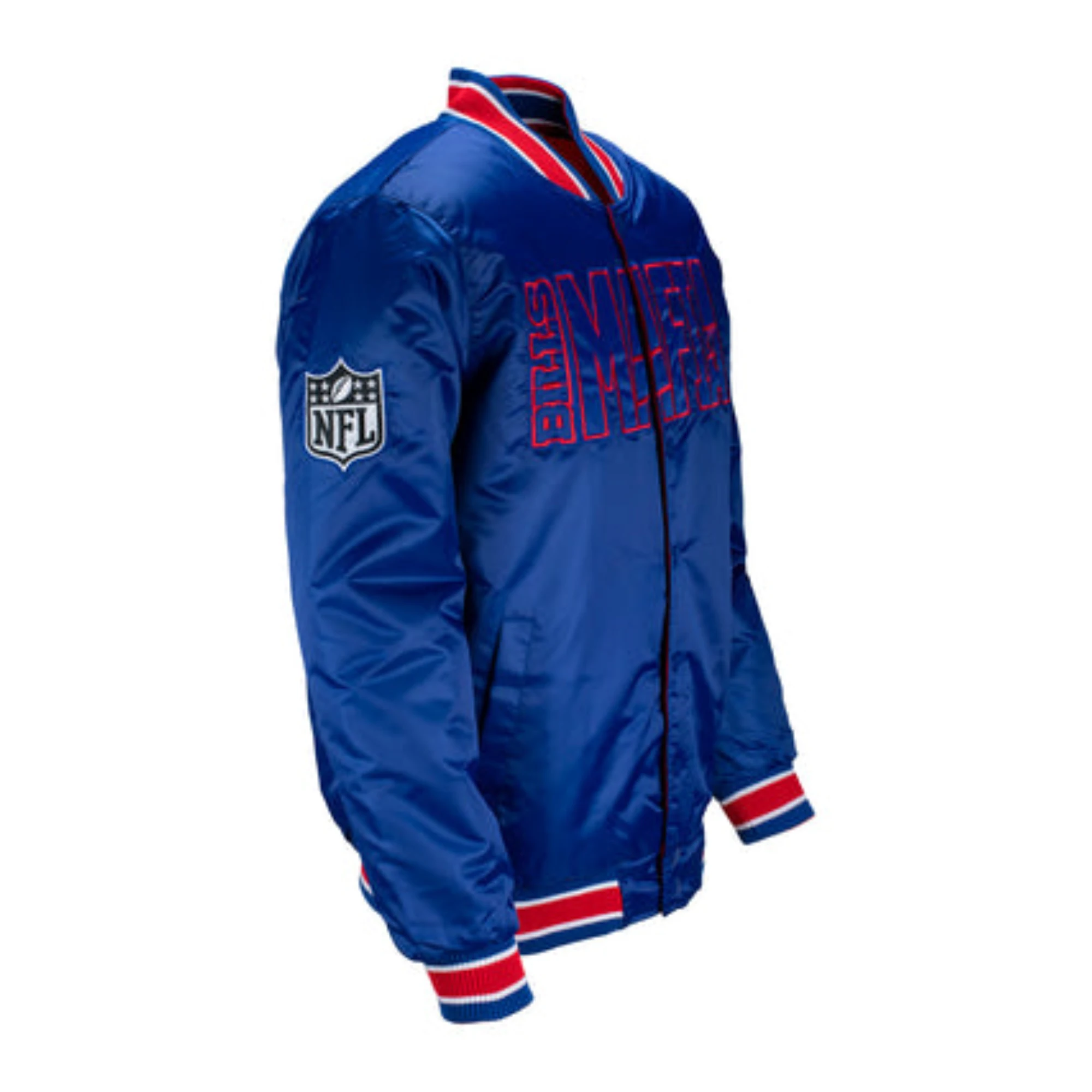 Buffalo Bills Closer Logo Blue Satin Varsity Jacket - Image 3