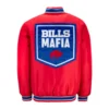 Buffalo Bills Closer Logo Red Satin Varsity Jacket - Image 2