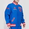 Buffalo Bills Crest Emblem Blue Wool Varsity Jacket On Sale
