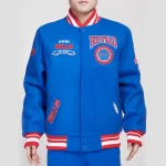Buffalo Bills Crest Emblem Blue Varsity Jacket