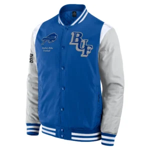 Buffalo Bills Elements Elite Royal-Grey Satin Jacket
