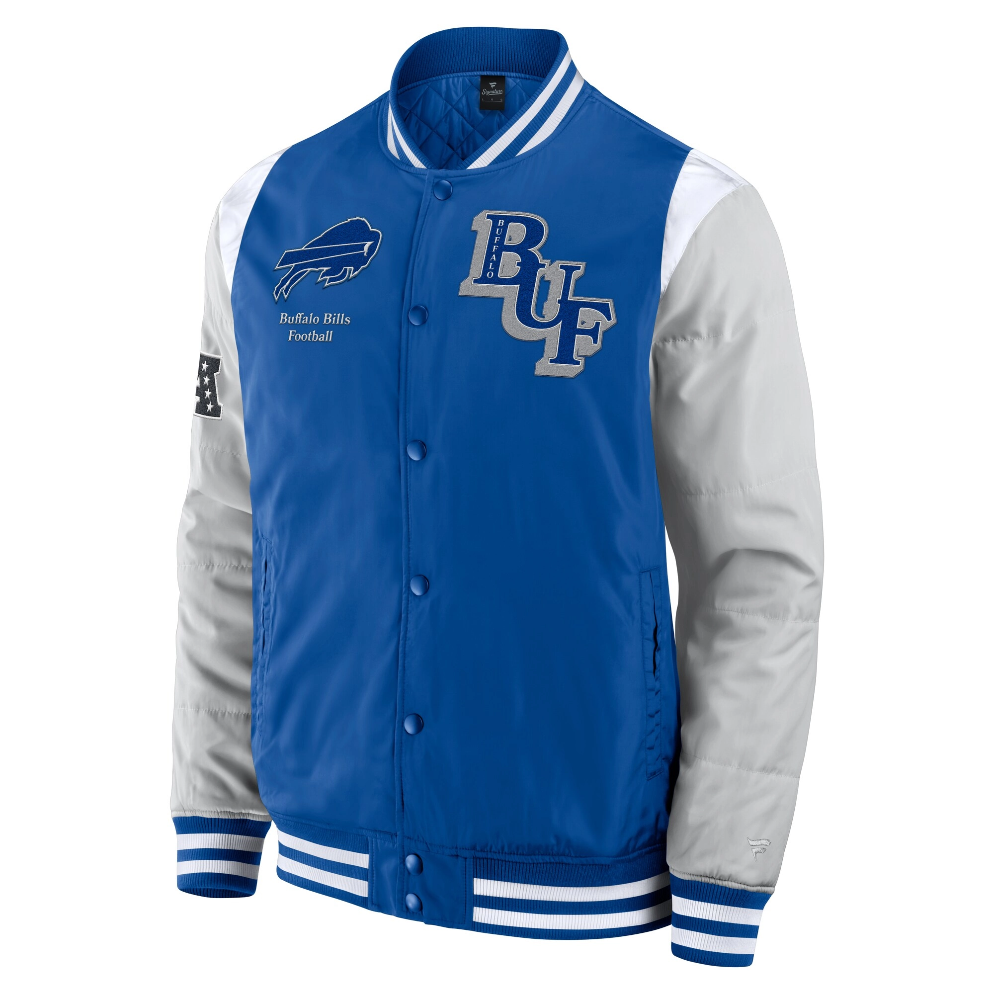 Buffalo Bills Elements Elite Royal-Grey Satin Jacket