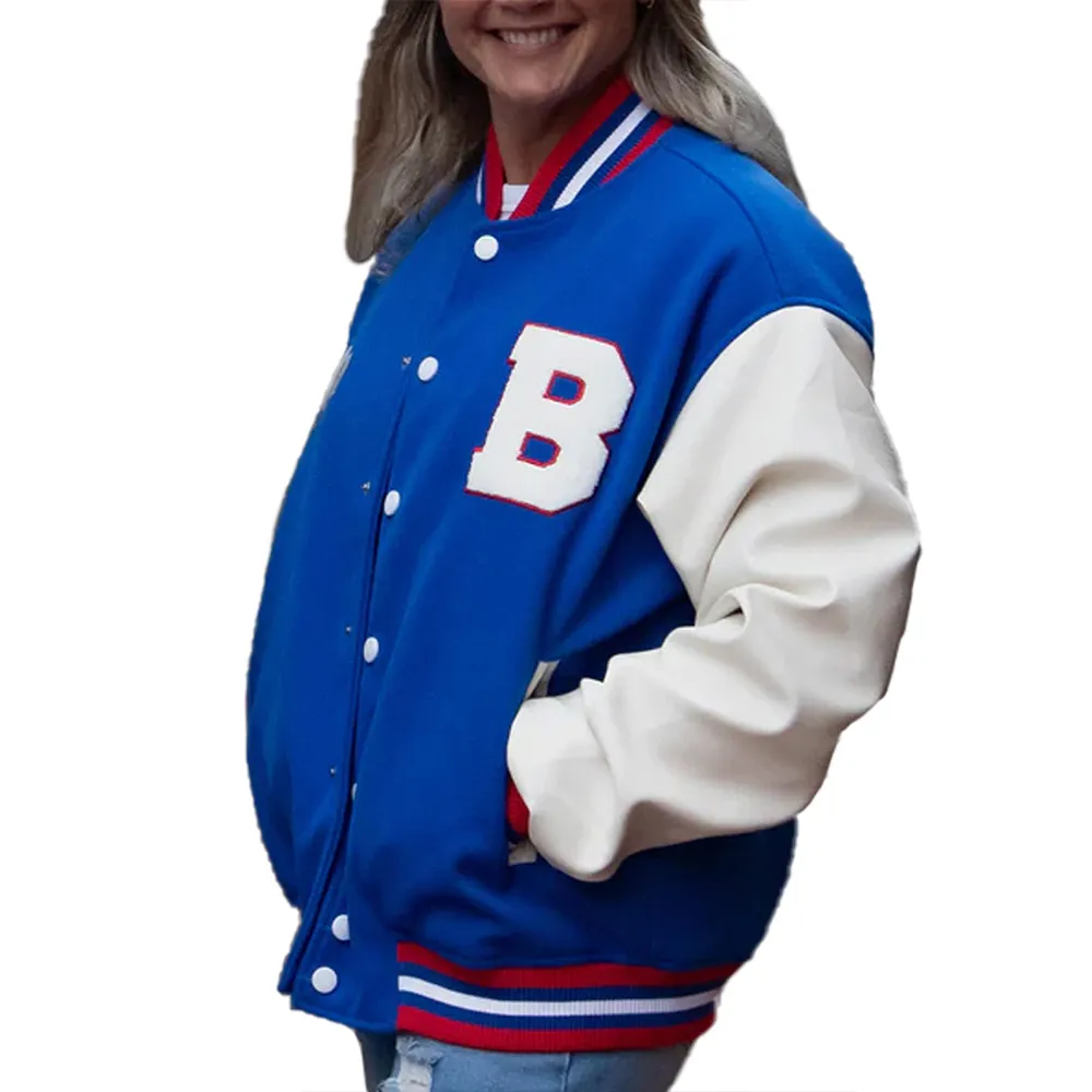 Buffalo Bills Football Wool/Leather Blue Jacket - Image 4