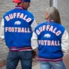 Buffalo Bills Football Wool/Leather Blue Jacket - Image 5