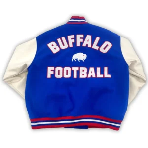 Alternative view of Buffalo Bills Football Wool/Leather Blue Jacket