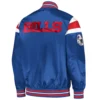 Buffalo Bills Full-Snap Blue Satin Varsity Jacket - Image 3