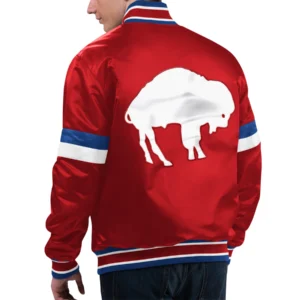 Alternative view of Buffalo Bills Home Game Red Satin Varsity Jacket