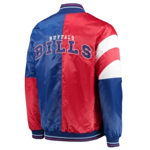 Alternative view of Buffalo Bills Leader Red-Blue Satin Varsity Jacket