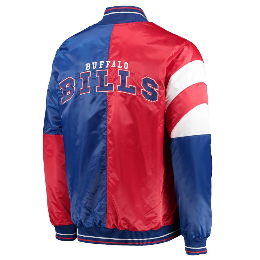 Buffalo Bills Leader Red-Blue Satin Varsity Jacket - Image 2
