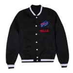 Buffalo Bills Logo Select Black Satin Varsity Jacket