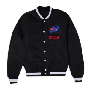 Buffalo Bills Logo Select Satin Varsity Jacket Black