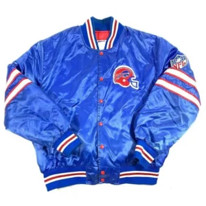 Buffalo Bills Mafia Classic Blue Satin Varsity Jacket