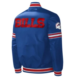 Alternative view of Buffalo Bills Midfield Blue Satin Varsity Jacket