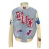 Buffalo Bills Old English Blue Wool & Leather Jacket