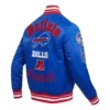 buffalo bills old english full-snap satin jacket