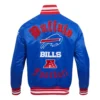 buffalo bills old english full-snap satin varsity jacket