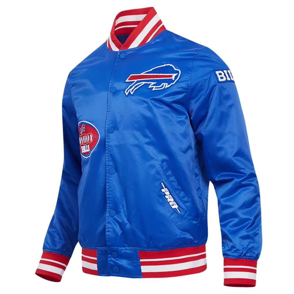 buffalo bills old english full-snap varsity jacket