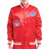Buffalo Bills Old English Red Satin Varsity Jacket