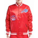 Buffalo Bills Old English Red Satin Varsity Jacket