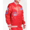 Buffalo Bills Old English Red Satin Varsity Jacket - Image 2