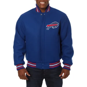 Buffalo Bills One Color Blue Wool Varsity Jacket