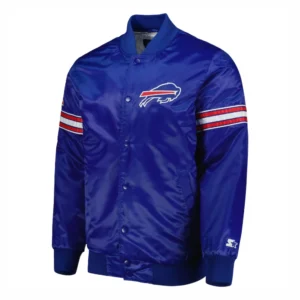 Buffalo Bills Pick & Roll Blue Satin Varsity Jacket