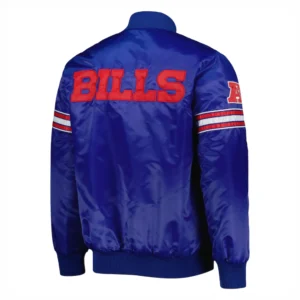 Alternative view of Buffalo Bills Pick & Roll Blue Satin Varsity Jacket