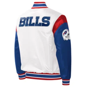 Alternative view of Buffalo Bills Pitch White-Blue Satin Varsity Jacket