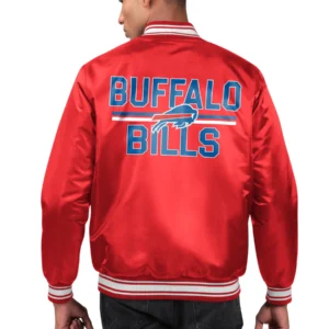Alternative view of Buffalo Bills Printed Team Logo Red Satin Jacket