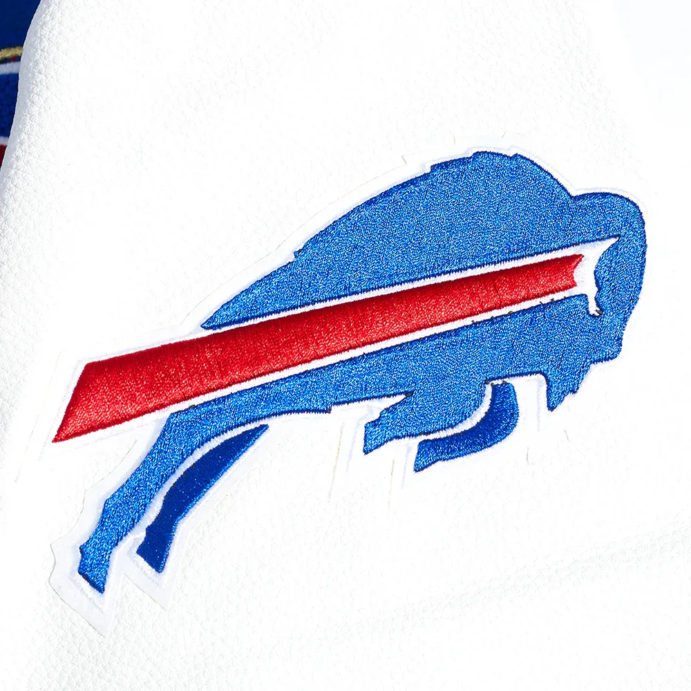 Buffalo Bills Pro Prep Blue-White Wool & Leather Jacket - Image 8
