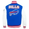 Buffalo Bills Pro Prep Blue-White Wool & Leather Jacket - Image 4