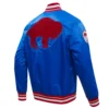 Buffalo Bills Retro Classic Blue Satin Varsity Jacket - Image 3