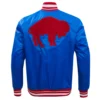 Buffalo Bills Retro Classic Blue Satin Varsity Jacket - Image 4