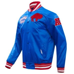 Alternative view of Buffalo Bills Retro Classic Blue Satin Varsity Jacket