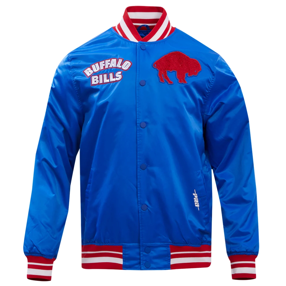 Buffalo Bills Retro Classic Blue Satin Varsity Jacket