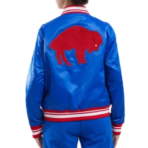 Alternative view of Buffalo Bills Retro Classic Women's Blue Satin Jacket