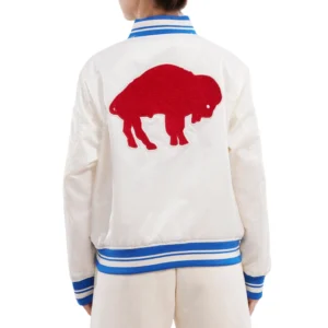 Alternative view of Buffalo Bills Retro Classic Women's Cream Satin Jacket