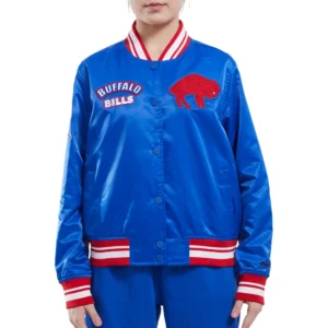Buffalo Bills Retro Classic Women's Blue Satin Jacket