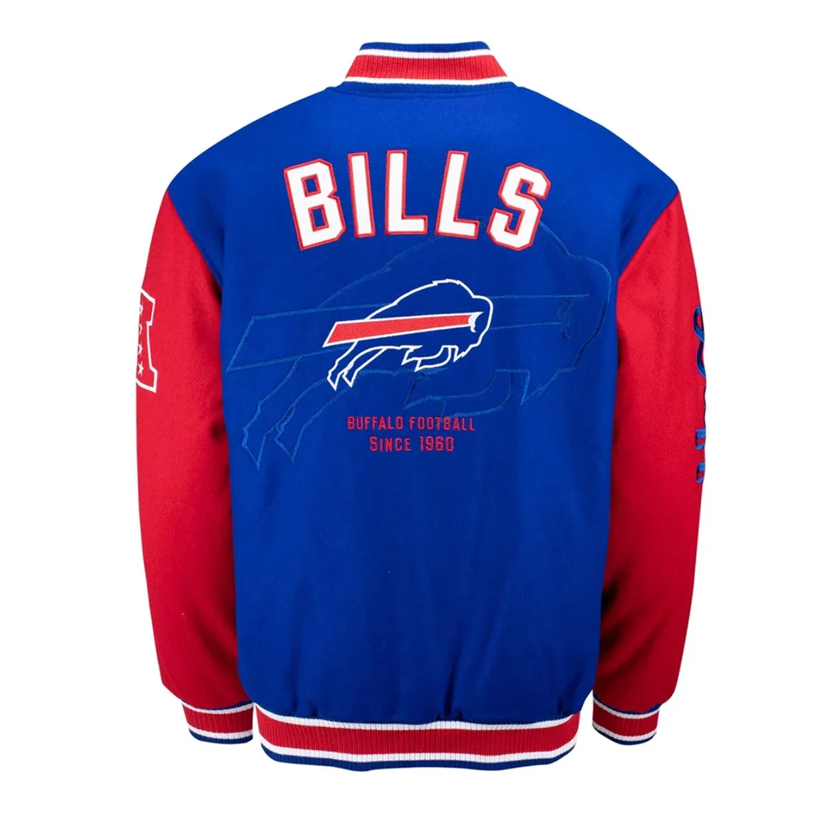 Buffalo Bills Sublimated Blue/Red Wool Jacket - Image 4